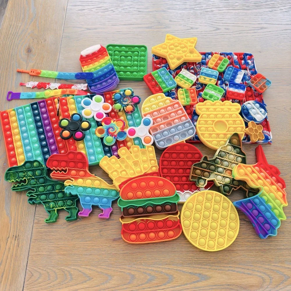 Colorful Pop It Fidget Toy Sensory‎ Rainbow Lot